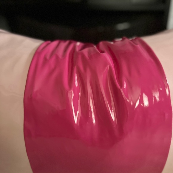 Two-Toned Pink Faux Leather 16 X 26 Throw Pillow - Picture 8 of 10